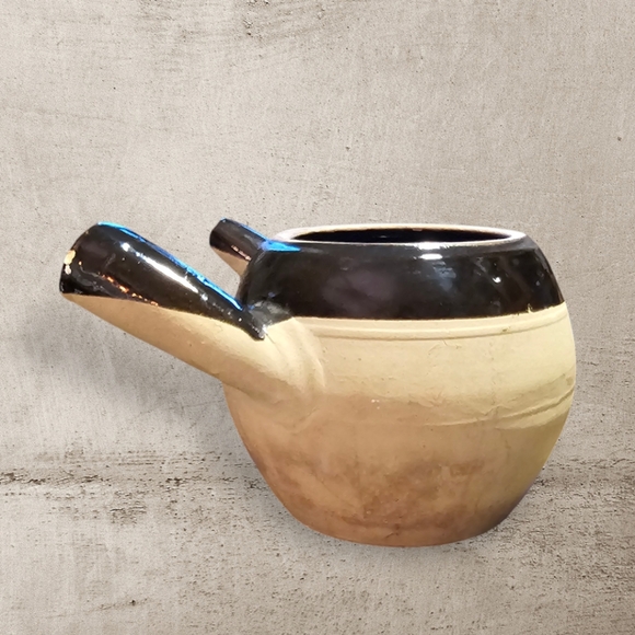 Vintage Chinese Stonewar Herb Tea Pot - Kyusu - Picture 8 of 8